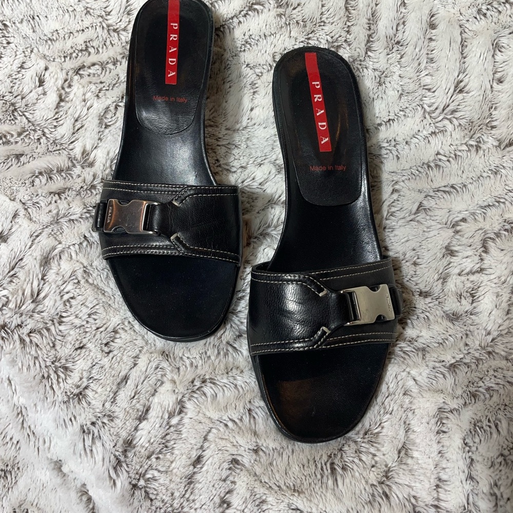 Prada Black Women's Slide Sandals